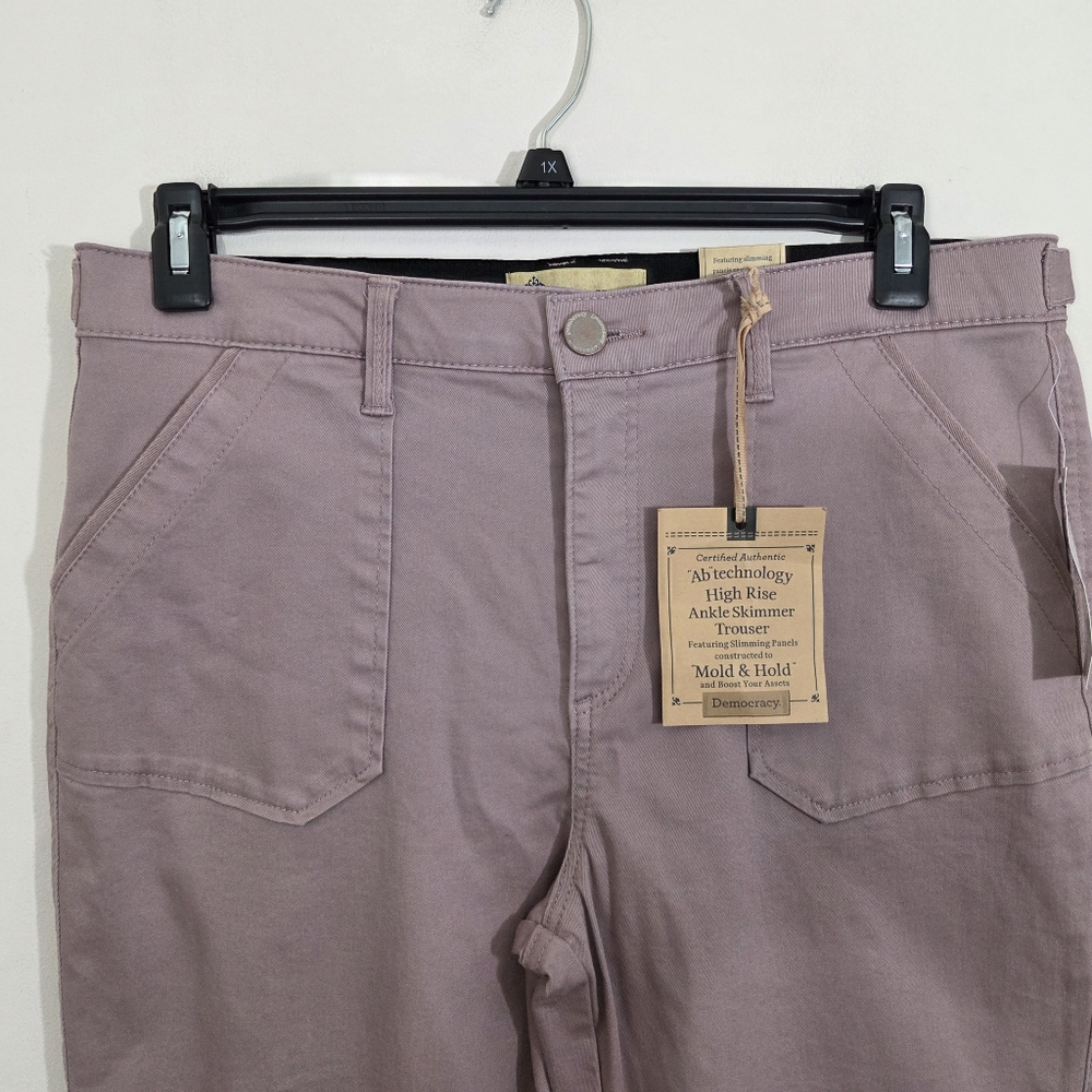 NWT Democracy "Ab" Technology Ankle Skimmer Trouser Mauve Pink Size 14 High Rise - Picture 3 of 11